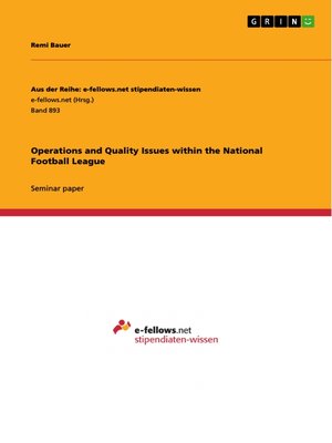cover image of Operations and Quality Issues within the National Football League
